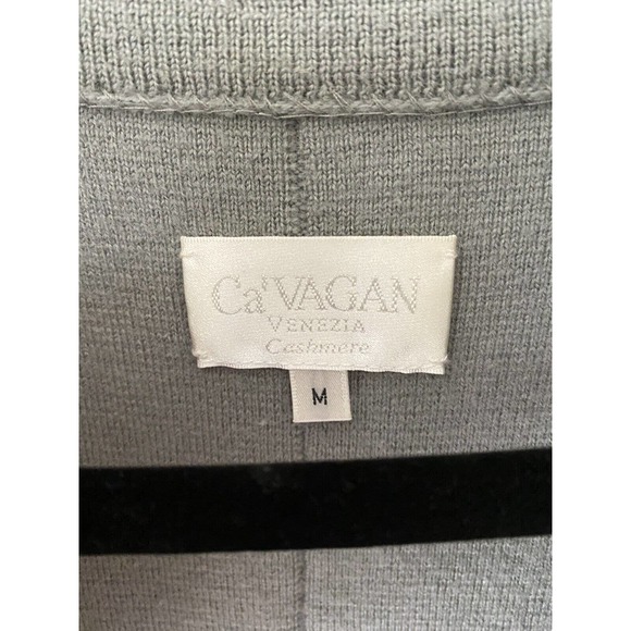 CA'VAGAN Knit Wool Cardigan Sweater Long Sleeves Gray Open Front Pockets… - Picture 4 of 6